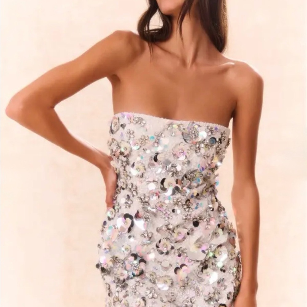 LoveShackFancy Iridescent Sequin Mini Dress